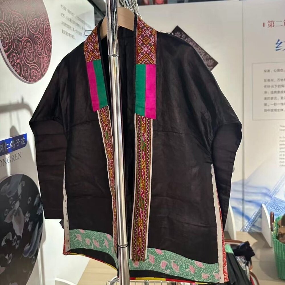 Unique Miao Ethnic Jacket – Authentic Liangbu Fabric, Fits US Size 0-2.